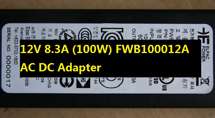 *Brand NEW* FWB100012A 12V 8.3A (100W) AC DC Adapter POWER SUPPLY